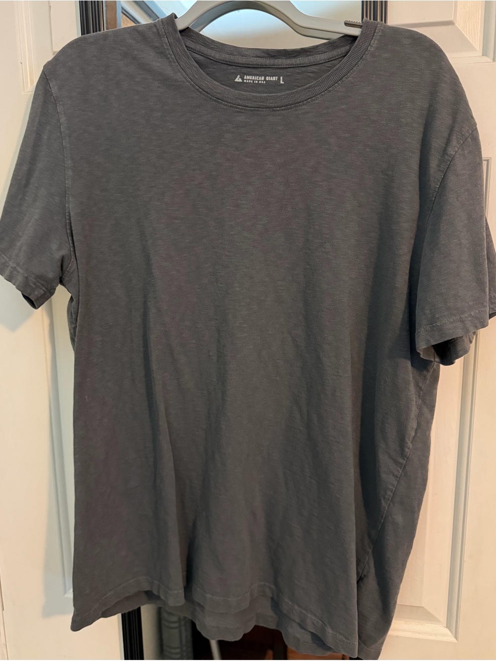 American Giant Premium Slub Crew T-Shirt Gray Made in USA Men’s Large